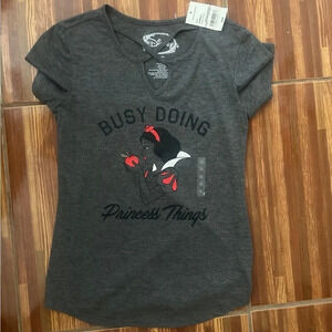 New Disney Snow White Gray Short Sleeve Fitted Tee Size XSmall